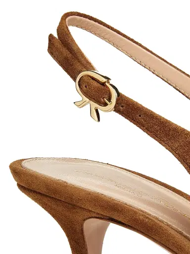 Gianvito Rossi Women's G95538 Camoscio Robbie 55MM Suede Slingback Pumps - Texas - Size 12 | Thumbnail 5 Gianvito Rossi Women's G95538 Camoscio Robbie 55MM Suede Slingback Pumps - Texas - Size 12 | Thumbnail 5