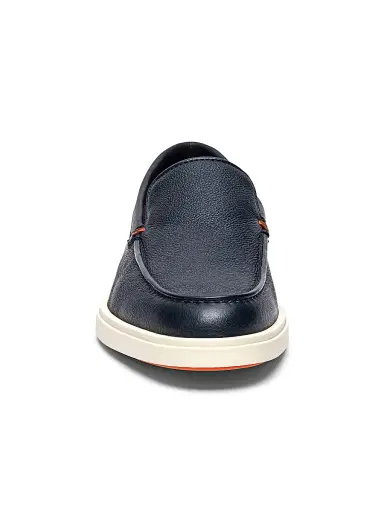 Santoni Men's Detroit Tumbled Leather Loafers - Blue - Size 12 | Thumbnail 3