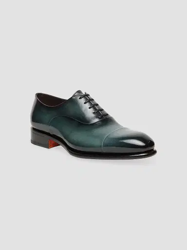 Santoni Men's Lace-Up Leather Dress Shoes - Light Blue - Size 12 | Thumbnail 2