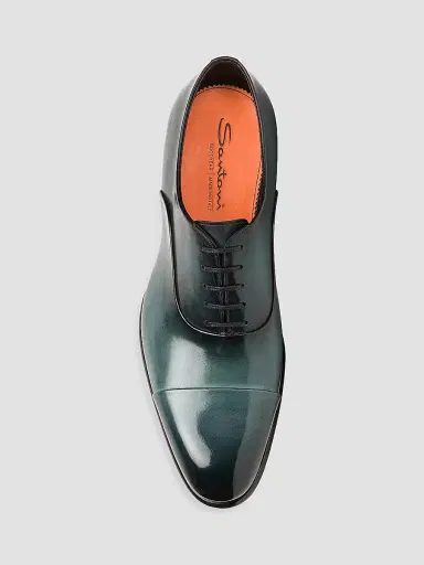 Santoni Men's Lace-Up Leather Dress Shoes - Light Blue - Size 12 | Thumbnail 5