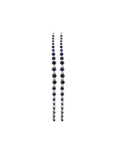 Wish Fine Jewelry 1.60ct Blue Sapphire 18K Gold Linear Cascade Earrings | Thumbnail 1 Wish Fine Jewelry 1.60ct Blue Sapphire 18K Gold Linear Cascade Earrings | Thumbnail 1