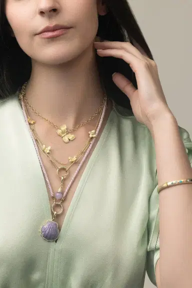 Jenna Blake Diamond Clasp Cord Necklace | Thumbnail 3