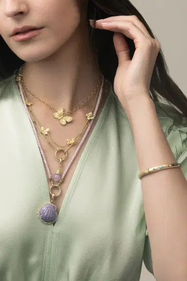 Jenna Blake Diamond Clasp Cord Necklace | Thumbnail 4
