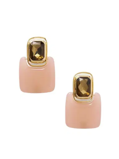 Saint Laurent Gold-tone, Crystal And Resin Clip Earrings | Thumbnail 1