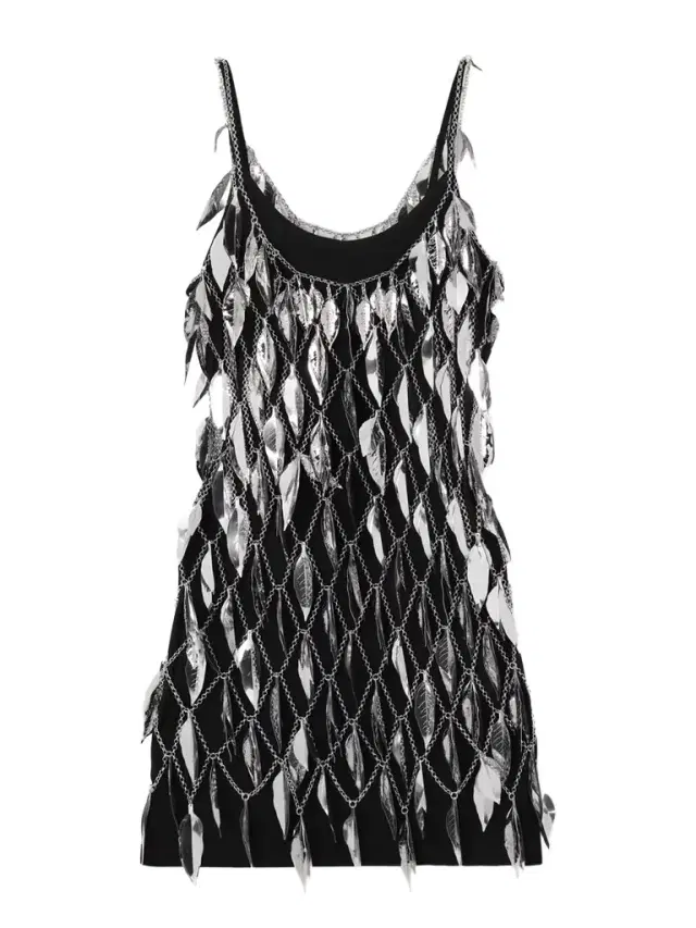 Chainmail And Jersey Mini Dress