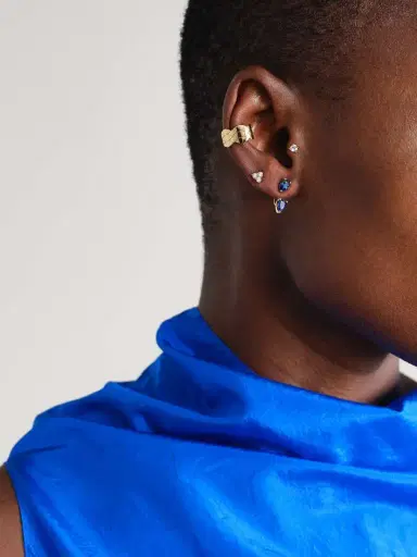 Anita Ko Orbit 18-karat Gold Sapphire Single Earring | Thumbnail 4