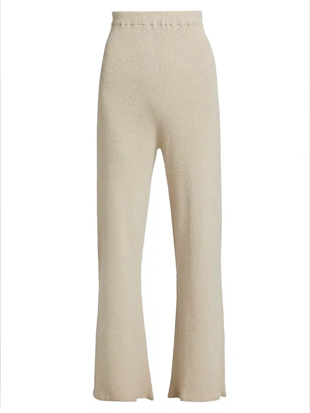 The Elder Statesman Women's Delicash Silk-Cashmere Knit Flared Pants - Oatmeal