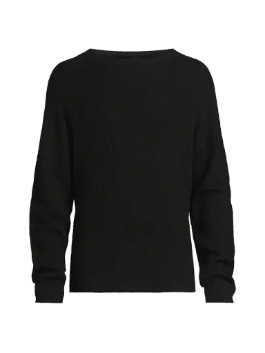 The Elder Statesman Men's Heavy Cashmere-Silk Crewneck Sweater - Black - Size Medium | Thumbnail 1