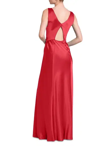 Alberta Ferretti Women's Satin Cut-Out Cowlneck Gown | Thumbnail 5 Alberta Ferretti Women's Satin Cut-Out Cowlneck Gown | Thumbnail 5