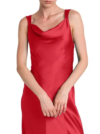 Alberta Ferretti Women's Satin Cut-Out Cowlneck Gown | Thumbnail 6 Alberta Ferretti Women's Satin Cut-Out Cowlneck Gown | Thumbnail 6