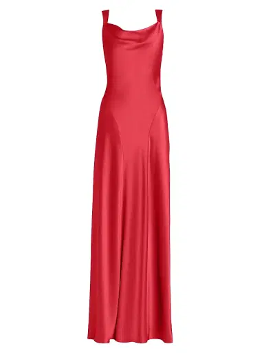 Alberta Ferretti Women's Satin Cut-Out Cowlneck Gown | Thumbnail 1 Alberta Ferretti Women's Satin Cut-Out Cowlneck Gown | Thumbnail 1