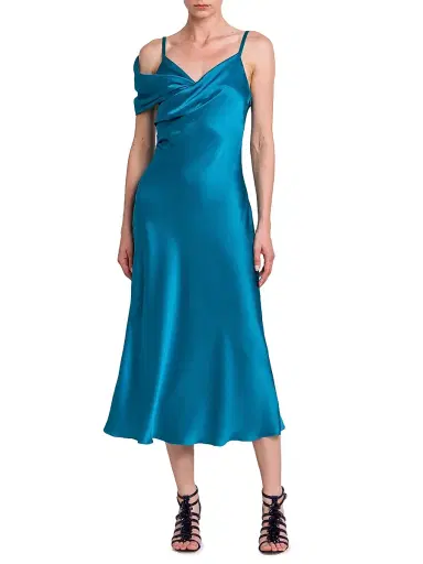 Alberta Ferretti Women's Satin One-Shoulder Gown | Thumbnail 2