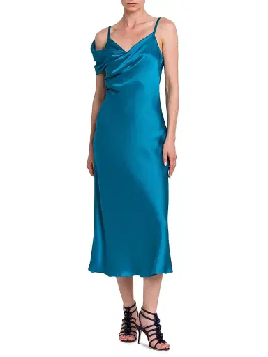 Alberta Ferretti Women's Satin One-Shoulder Gown | Thumbnail 3