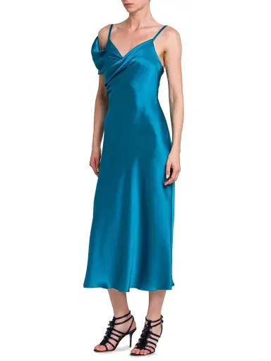 Alberta Ferretti Women's Satin One-Shoulder Gown | Thumbnail 4