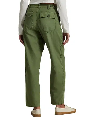 Polo Ralph Lauren Women's Ricky Sateen Straight-Leg Pants - Olive | Thumbnail 4