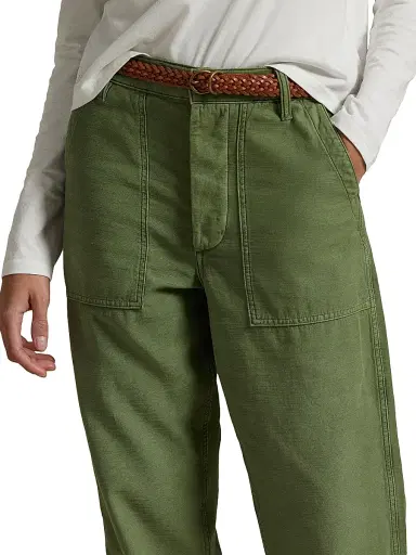 Polo Ralph Lauren Women's Ricky Sateen Straight-Leg Pants - Olive | Thumbnail 5