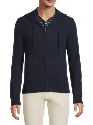 Ralph Lauren Purple Label Men's Wool-Cashmere Hooded Full-Zip Sweater | Thumbnail 3 Ralph Lauren Purple Label Men's Wool-Cashmere Hooded Full-Zip Sweater | Thumbnail 3