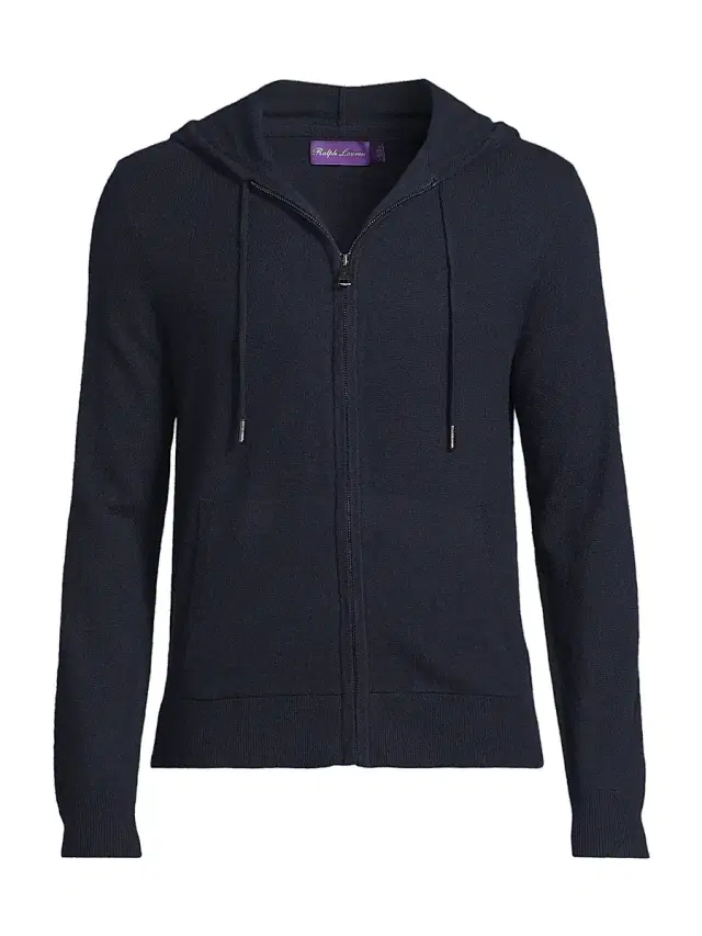 Ralph Lauren Purple Label Men's Wool-Cashmere Hooded Full-Zip Sweater