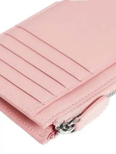 Balenciaga Women's Cash 2.0 Long Coin and Card Holder - Suede Pink | Thumbnail 4