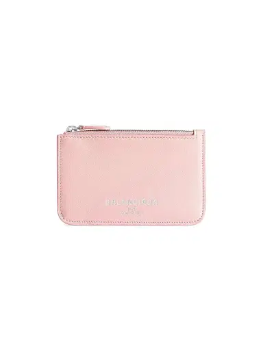 Balenciaga Women's Cash 2.0 Long Coin and Card Holder - Suede Pink | Thumbnail 1