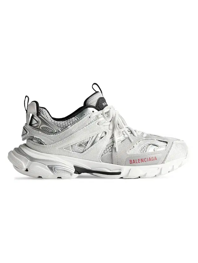 Balenciaga Men's Track Sneakers - Silver White Black