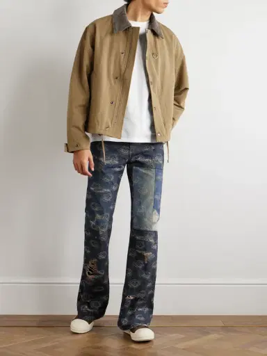 KAPITAL Speakeasy Slim-Fit Flared Printed Distressed Jeans - Men | Thumbnail 2 KAPITAL Speakeasy Slim-Fit Flared Printed Distressed Jeans - Men | Thumbnail 2