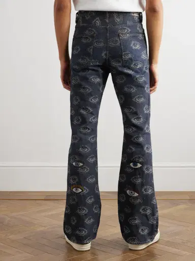 KAPITAL Speakeasy Slim-Fit Flared Printed Distressed Jeans - Men | Thumbnail 4 KAPITAL Speakeasy Slim-Fit Flared Printed Distressed Jeans - Men | Thumbnail 4