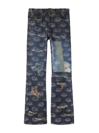 KAPITAL Speakeasy Slim-Fit Flared Printed Distressed Jeans - Men | Thumbnail 1 KAPITAL Speakeasy Slim-Fit Flared Printed Distressed Jeans - Men | Thumbnail 1