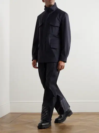 Loro Piana Traveller Logo-Appliquéd Bristol Clima System 3L Wool-Blend Hooded Field Jacket - Men | Thumbnail 2