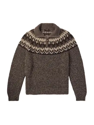 Loro Piana Fair Isle Cashmere and Silk-Blend Half-Zip Sweater - Men | Thumbnail 1 Loro Piana Fair Isle Cashmere and Silk-Blend Half-Zip Sweater - Men | Thumbnail 1