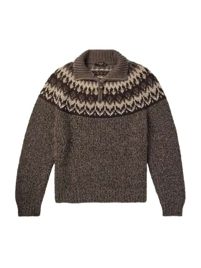 Loro Piana Fair Isle Cashmere and Silk-Blend Half-Zip Sweater - Men