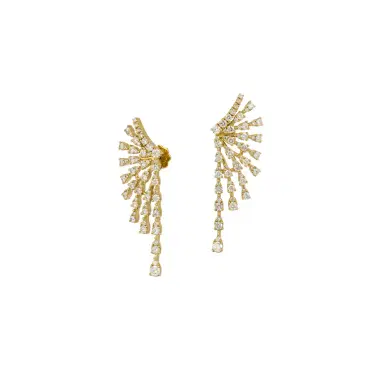 Wish Fine Jewelry 4.03ct Diamond 18K Gold Cascade Graduated Earrings | Thumbnail 2