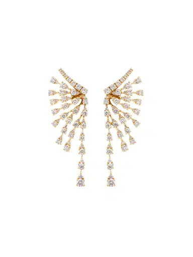 Wish Fine Jewelry 4.03ct Diamond 18K Gold Cascade Graduated Earrings | Thumbnail 1