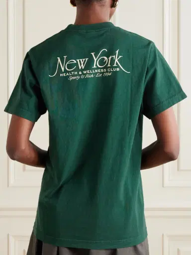 Sporty & Rich Ny 94 Printed Cotton-jersey T-shirt | Thumbnail 4