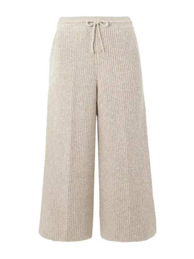 Valduggia Cropped Ribbed Cashmere Wide-leg Pants