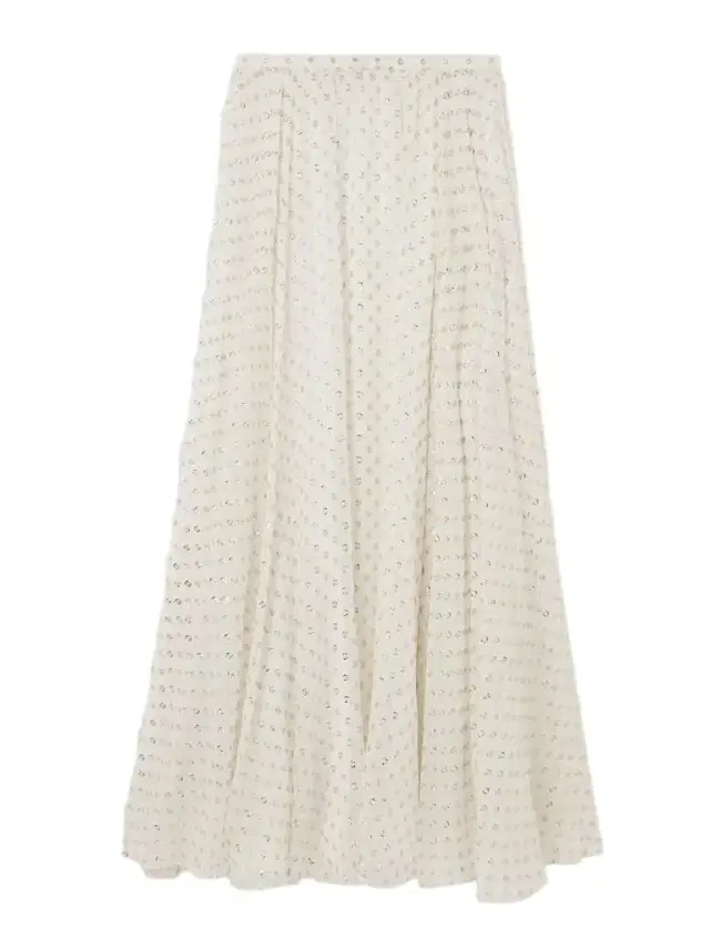 Gathered Metallic Polka-dot Silk-blend Maxi Skirt