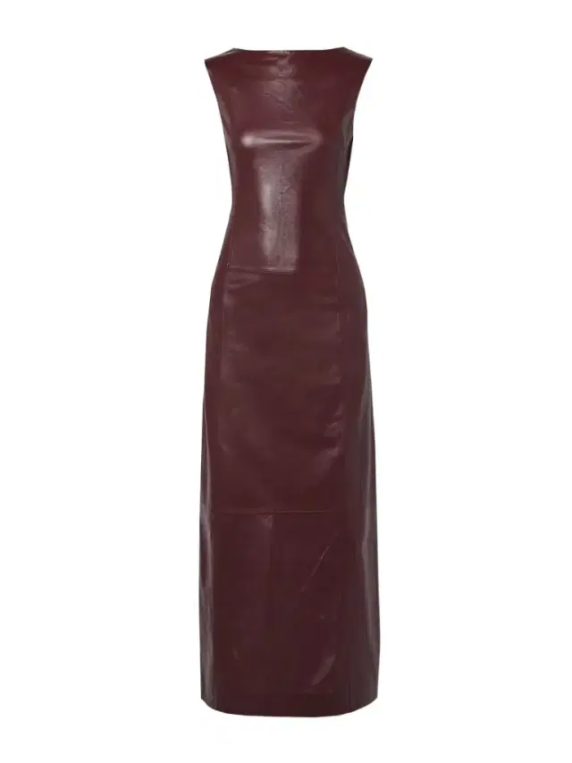 Open-back Leather Midi Dress