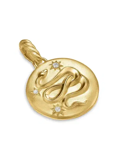 David Yurman Women's Snake Amulet in 18K Yellow Gold with Diamonds, 18.8MM - Diamond | Thumbnail 2