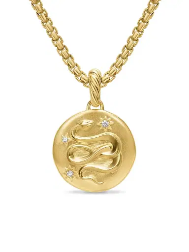 David Yurman Women's Snake Amulet in 18K Yellow Gold with Diamonds, 18.8MM - Diamond | Thumbnail 1