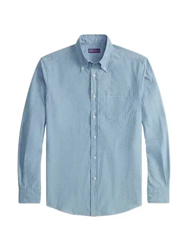 Ralph Lauren Purple Label Men's Washed Chambray Shirt - Medium Bermuda Wash - Size XXL | Thumbnail 1 Ralph Lauren Purple Label Men's Washed Chambray Shirt - Medium Bermuda Wash - Size XXL | Thumbnail 1