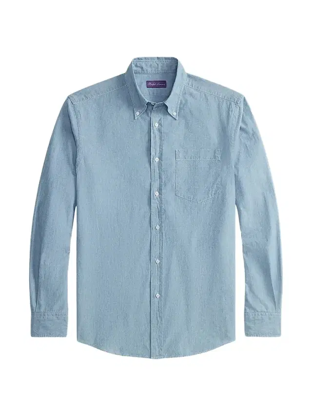 Ralph Lauren Purple Label Men's Washed Chambray Shirt - Medium Bermuda Wash
