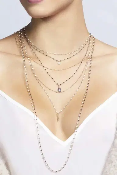 Gigi Clozeau Classic Gigi Necklace - 16.5in - White | Thumbnail 2 Gigi Clozeau Classic Gigi Necklace - 16.5in - White | Thumbnail 2