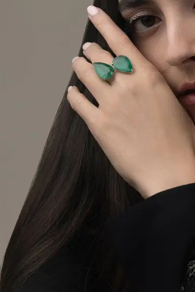 PIRANESI Double Emerald Pearshape Ring | Thumbnail 2