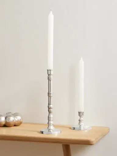 Soho Home Stiden Medium Silver-plated Candleholder | Thumbnail 2