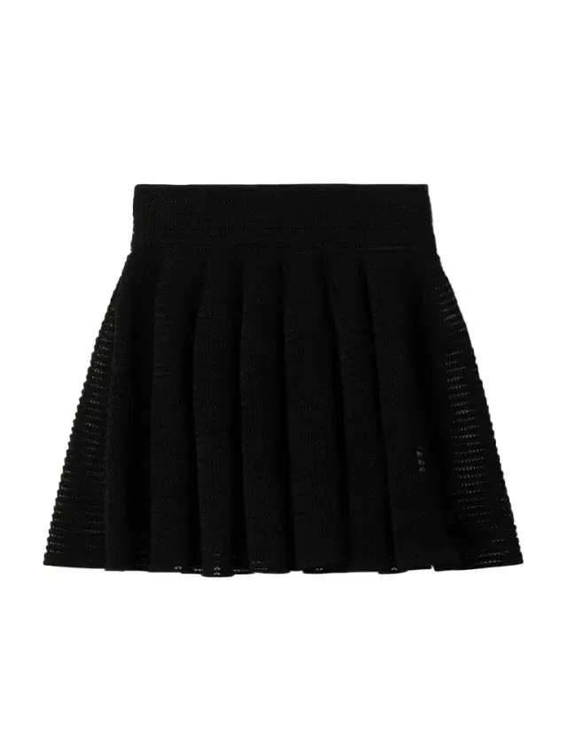 Alaïa Pleated Open-knit Mini Skirt
