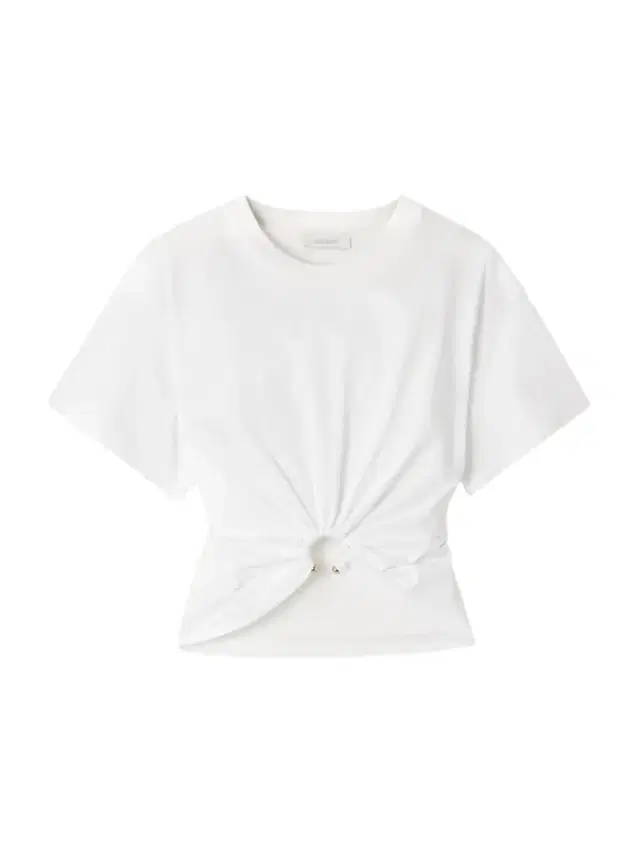 Rabanne Cropped Embellished Gathered Cotton-jersey T-shirt