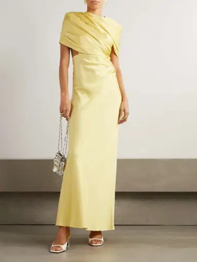 Stella McCartney Open-back Cape-effect Draped Satin Gown | Thumbnail 2 Stella McCartney Open-back Cape-effect Draped Satin Gown | Thumbnail 2