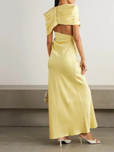Stella McCartney Open-back Cape-effect Draped Satin Gown | Thumbnail 3 Stella McCartney Open-back Cape-effect Draped Satin Gown | Thumbnail 3