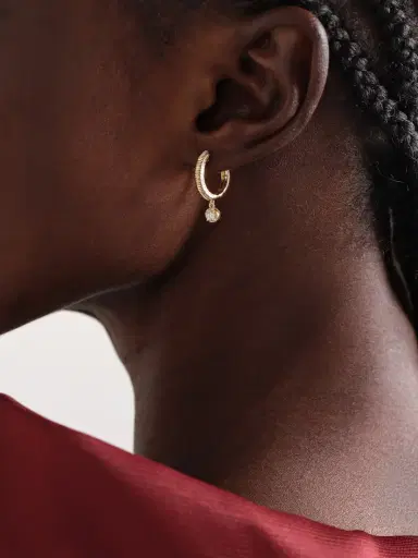 STONE AND STRAND Cyndi 14-karat Gold Diamond Hoop Earrings | Thumbnail 2 STONE AND STRAND Cyndi 14-karat Gold Diamond Hoop Earrings | Thumbnail 2