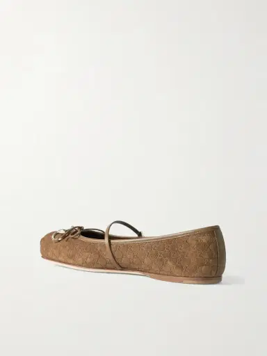 Gucci Horsebit-detailed Suede Ballet Flats | Thumbnail 3